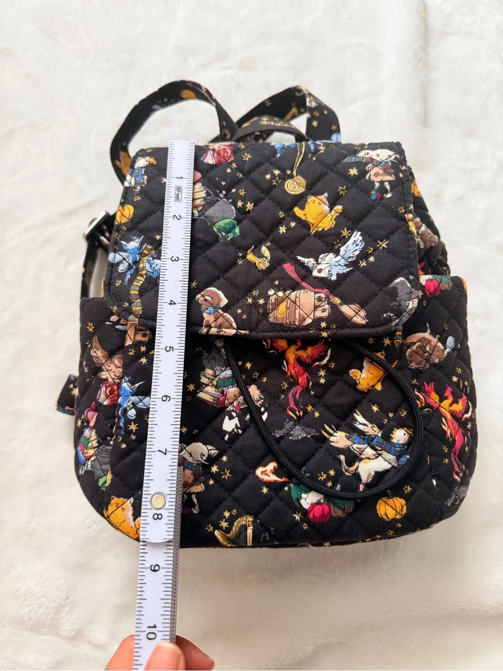 Vera Bradley Harry Potter Friends at Hogsworth Black Quilted Mini Backpack